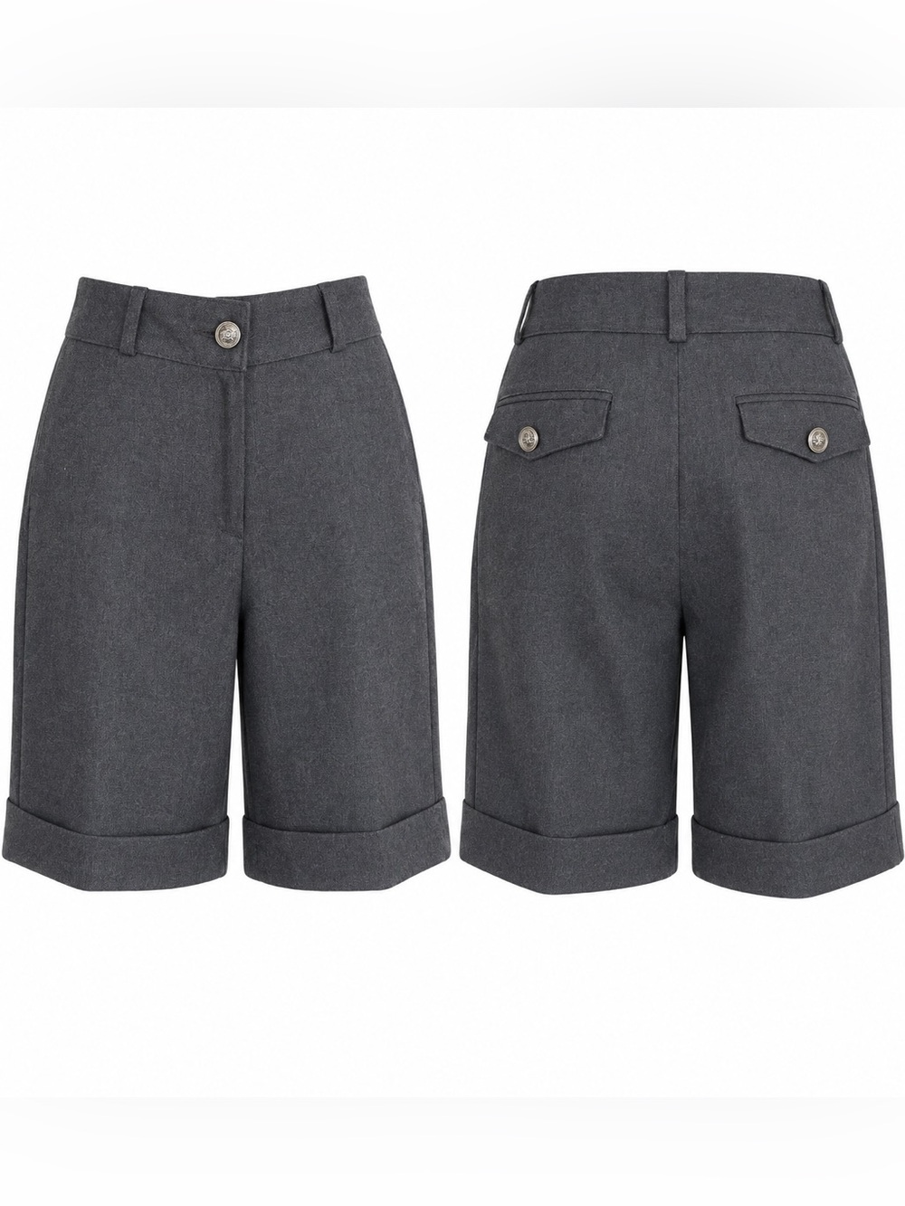 Women’s Charcoal Gray Cuffed Bermuda Shorts size 10